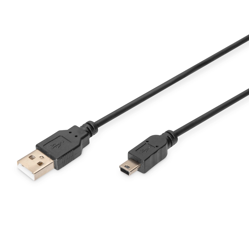 AK-300130-018-S | USB 2.0 connection cable, type A - mini B (5pin) M/M, 1.8m | Digitus | distributori informatica