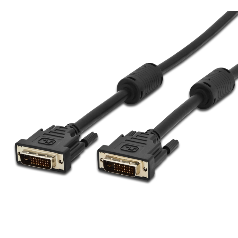 CC-120101-100-N-B | MONITOR KABEL, DVI (24+1) SCHWARZ, 2 FERRIT KERNE, 5MT | OEM | distributori informatica