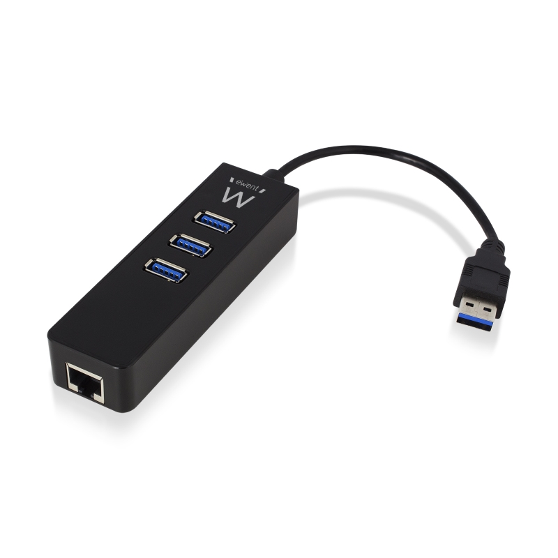 EW1140 | 3-Anschluss USB 3.1 Gen1 (USB 3.0) Hub mit Gigabit-Netzwerka | Ewent | distributori informatica