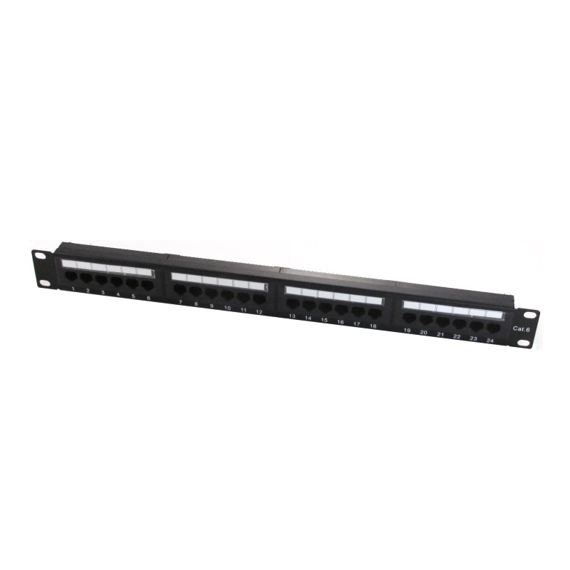 WPC-PAN-6U-24 | 24-PORT RJ45 CAT 6 UTP PATCH PANEL, 1HE | WP Cabling | distributori informatica