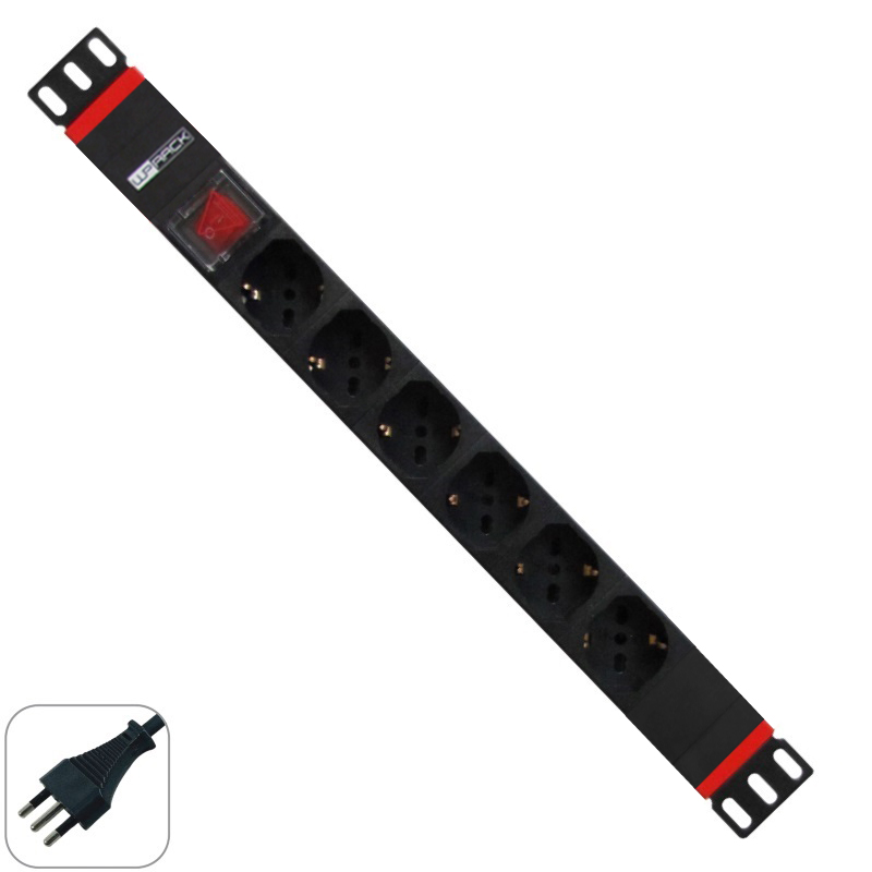 WPN-PDU-I01-06 | 19" RACK PDU MIT 6 SCHUKO-STECKDOSEN, ITALIAN-STECKER | WP Rack | distributori informatica