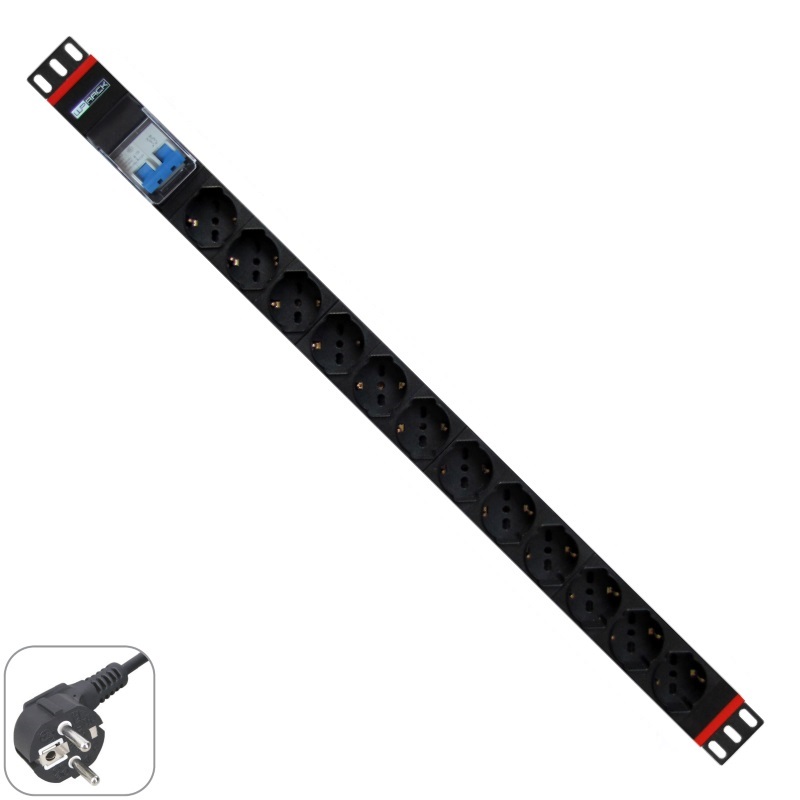 WPN-PDU-G02-12 | 19" RACK PDU MIT 12 SCHUKO-STECKDOSEN, SCHUKO-STECKER | WP Rack | distributori informatica