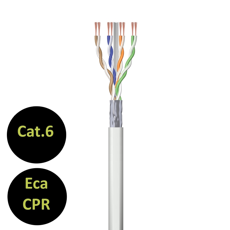 CN-MAT-6U-F-100 | CAVO IN BOBINA CAT.6 UTP, FLESSIBILE, 100mt | OEM | distributori informatica