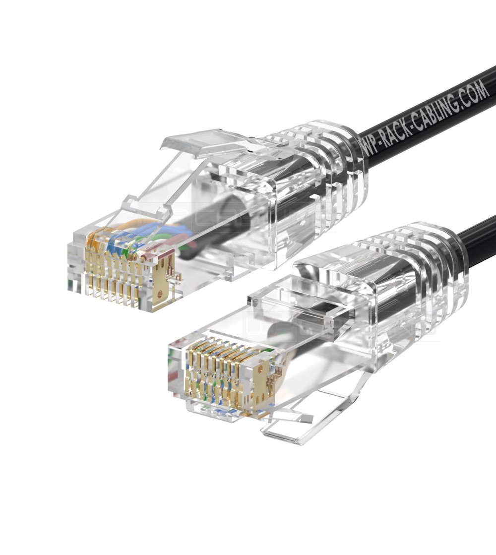 WPC-PAT-6AU002BL-S | CAT 6A SLIM-PATCHKABEL U-UTP, 0.20m SCHWARZ | WP Cabling | distributori informatica