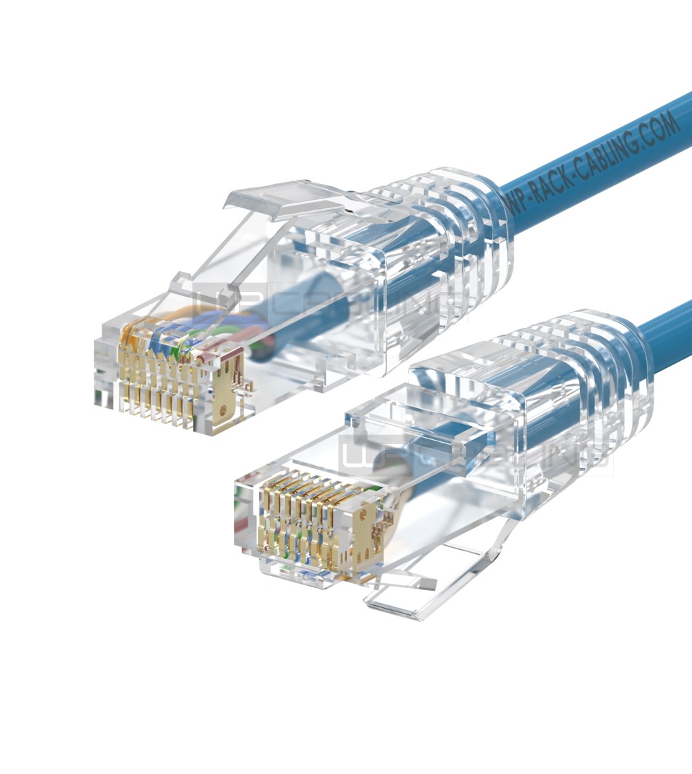 WPC-PAT-6AU002LB-S | CAT 6A SLIM-PATCHKABEL U-UTP, 0.20m HELLBLAU | WP Cabling | distributori informatica