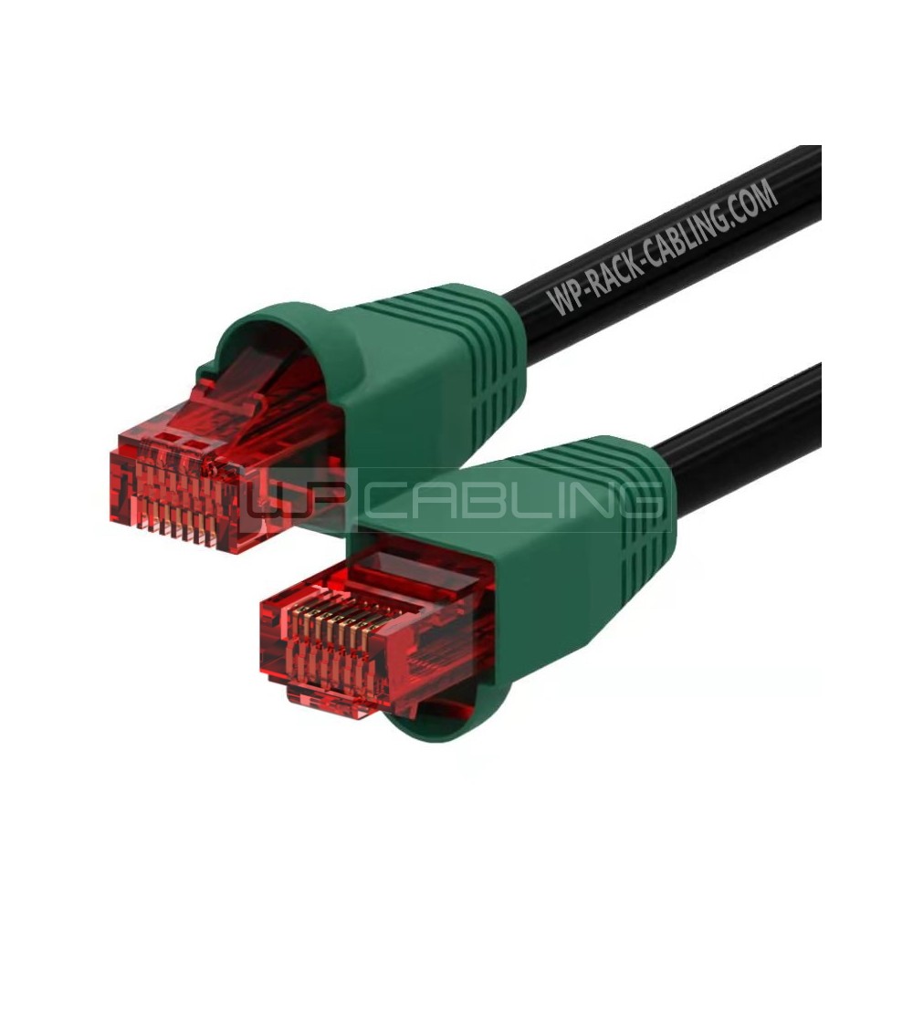 WPC-PAT-6U010BL-O | CAT 6 OUTDOOR-PATCHKABEL U-UTP LDPE, 1.0m SCHWARZ | WP Cabling | distributori informatica