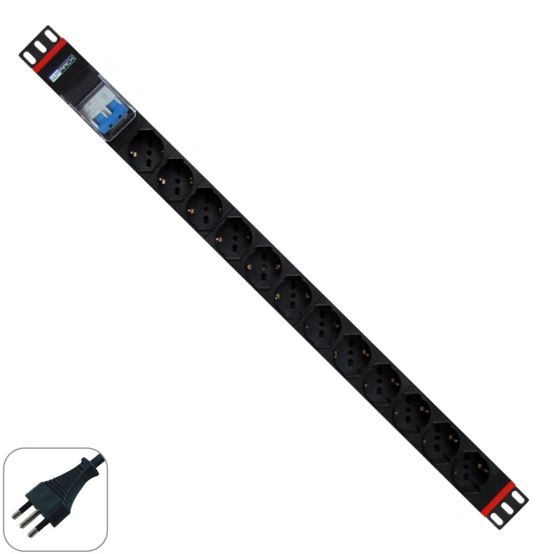 WPN-PDU-I02-12 | 19" RACK PDU CON 12 ENCHUFES SCHUKO, ITALIAN CONECTOR | WP Rack | distributori informatica