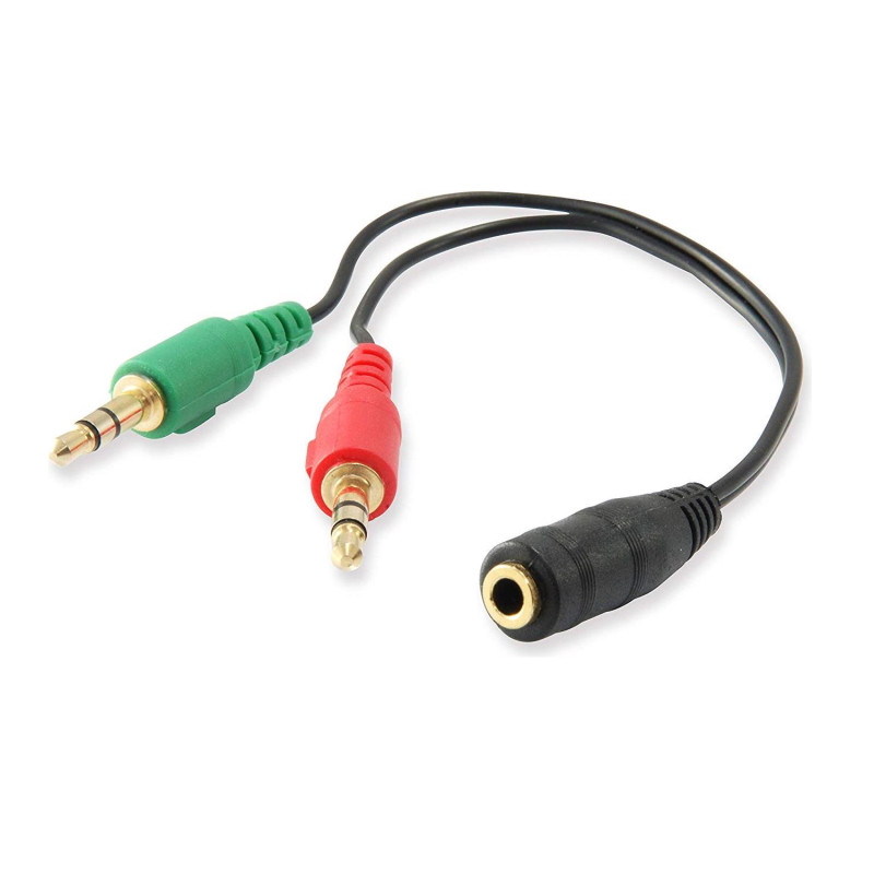 EC1642 | Cable Audio Jack 3.5/H de 4Pines a 2Jack 3.5/M de 3P 0,15m | Ewent | distributori informatica