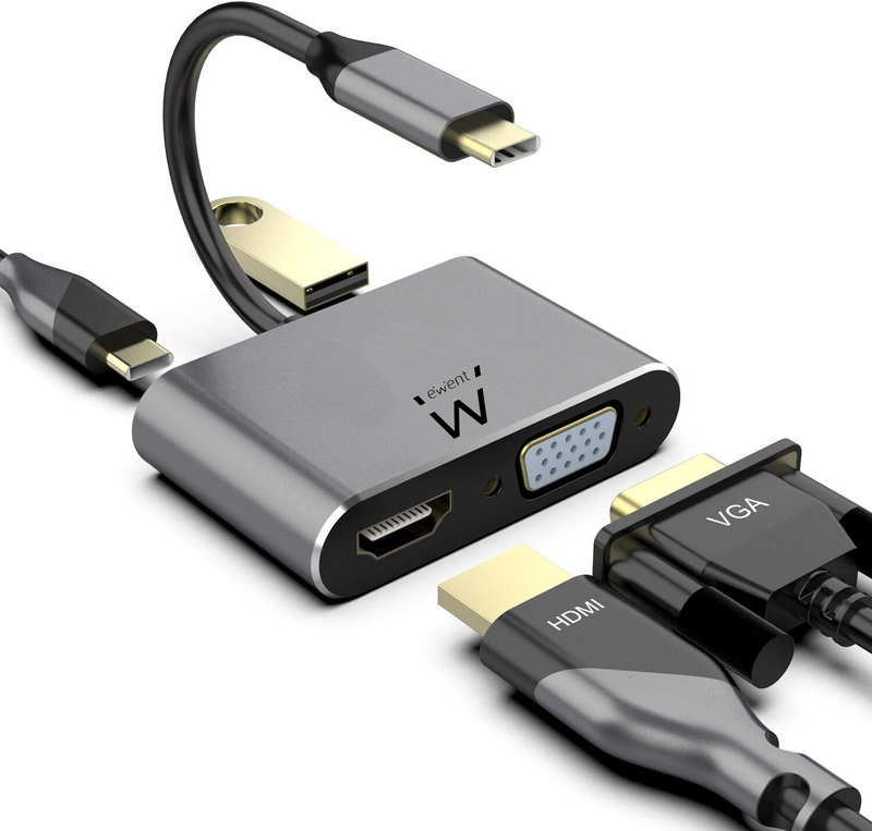 EW9700 | Adaptador USB-C de doble pantalla HDMI 4K y VGA, 15 cm | Ewent | distributori informatica
