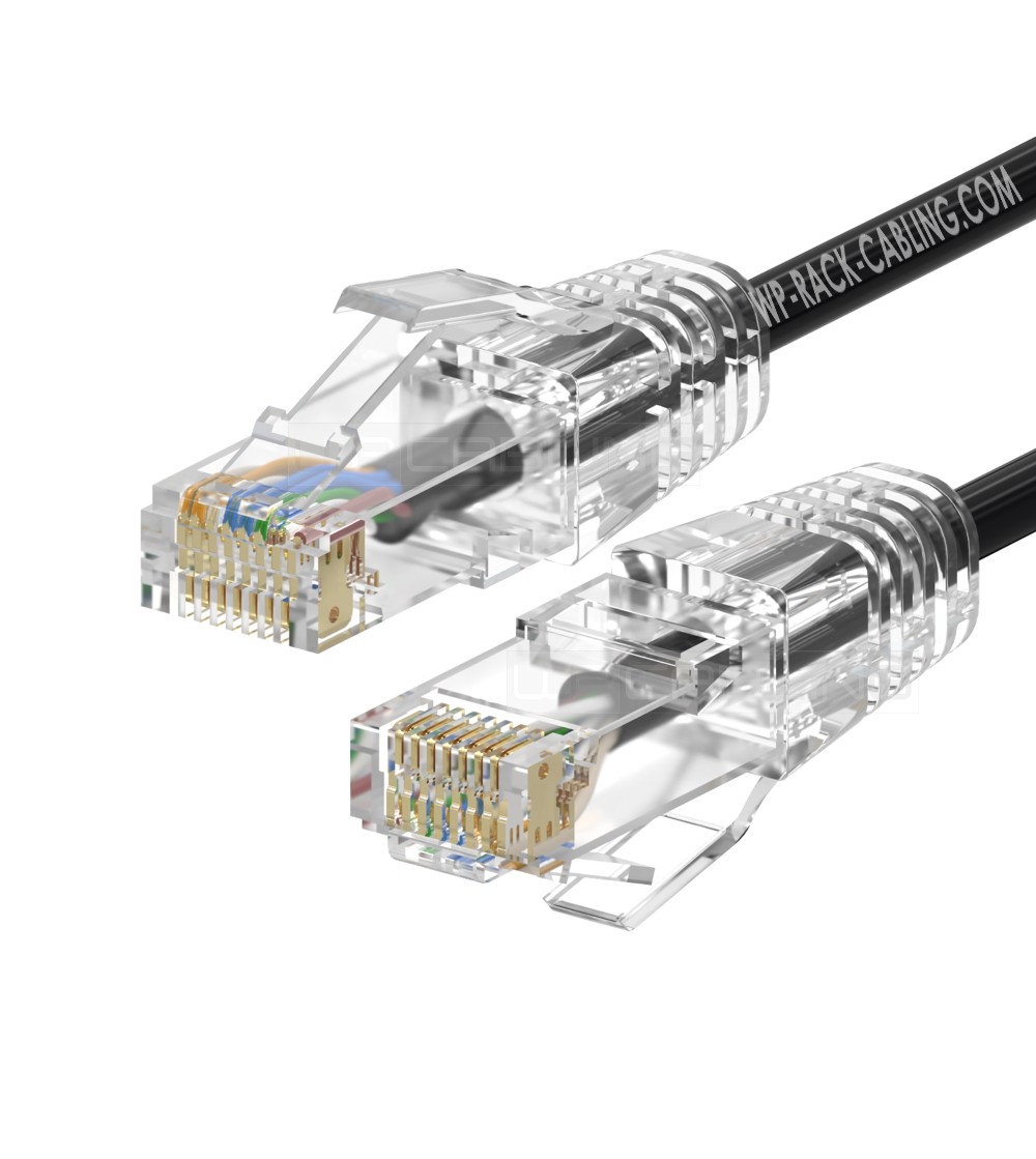 WPCPAT6AU002BLS | SLIM CABLE DE RED CAT.6A U-UTP, 0.20m NEGRO | WP Cabling | distributori informatica