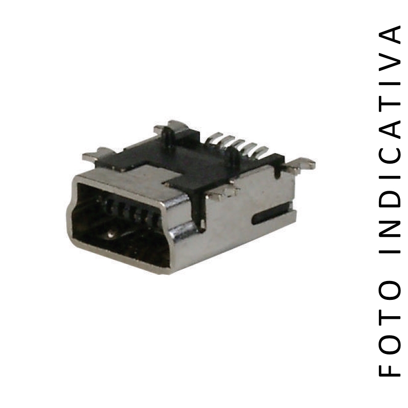 A-USB-B-M5/SMD | CONNETTORE MINI USB DA CS A 90&#176; IN SMD -TIPO B, 5 POLI | C-Industries | distributori informatica