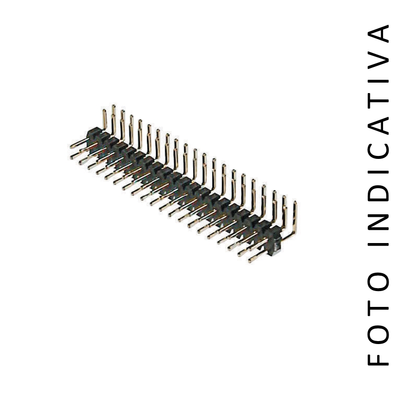 AWLA80G | STRIP MASCHIO 2X40POLI PASSO 2,54mm - DORATA A 90&#176; | C-Industries | distributori informatica