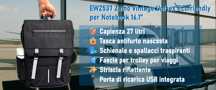 EW2537 Zaino Laptop 16.1" VINTAGE