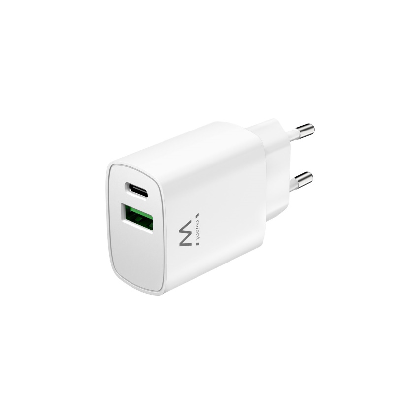 EW1321 | Cargador rápido compacto GaN de 20W, USB-C PD y USB-A QC3.0 | Ewent | distributori informatica