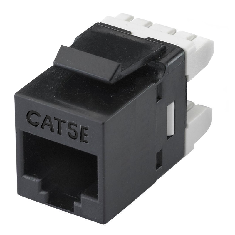 WPC-KEY-5U-180/BL | CAT 5E KEYSTONE MODULE 180&#176;, UNSHIELDED, BLACK | WP Cabling | distributori informatica