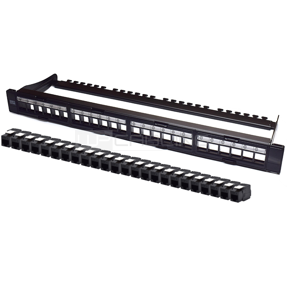 WPC-PAN-6UP-24 | PATCH PANEL MODULAR UTP CAT 6 24 PORTE TOOLLESS RJ45 | WP Cabling | distributori informatica