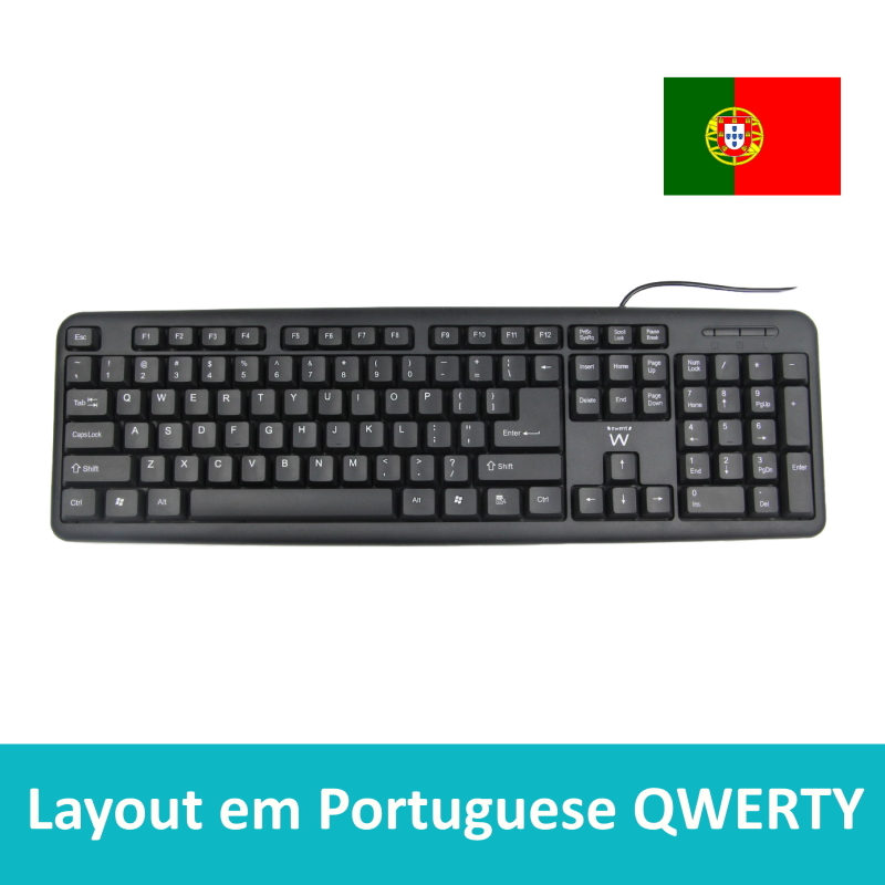 EW3112 | USB and PS2 Keyboard QWERTY (PT Layout) | Ewent | distributori informatica