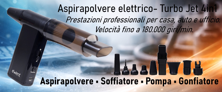 EW5682 - Aspirapolvere elettrico, aspiratore, gonfiatore, pompa per vuoto, soffiatore ad aria compressa a 8 velocit&agrave; e 180.000 giri/min