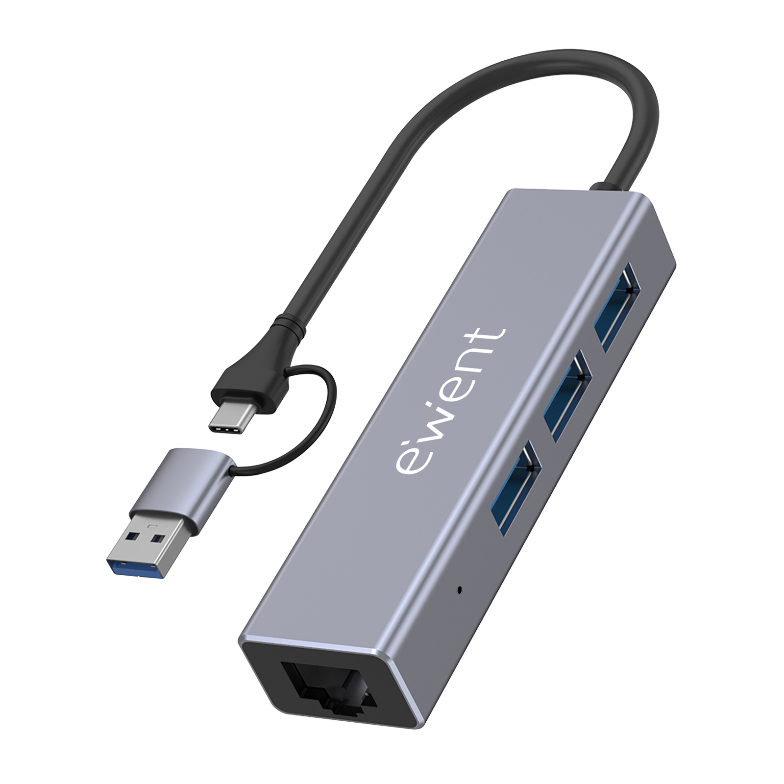 EW1159 | Hub USB-A 3.2 Gen1 a 3 porte, Gigabit Ethernet compatibile | Ewent | distributori informatica