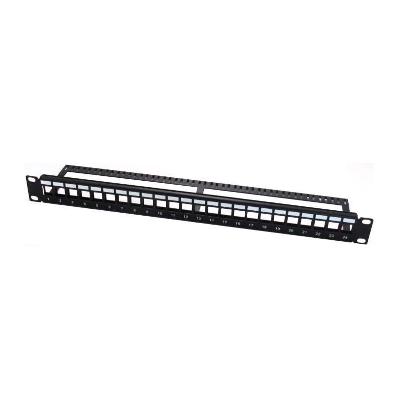 WPC-PAN-BU24 | PATCH PANEL MODULARE 24 POSTI UTP CAT5E/6 CON CABLE MANAGER | WP Cabling | distributori informatica